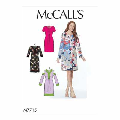 McCalls M7715 Misses Fitted Dresses Sewing Pattern Size 6-14 or 14-22