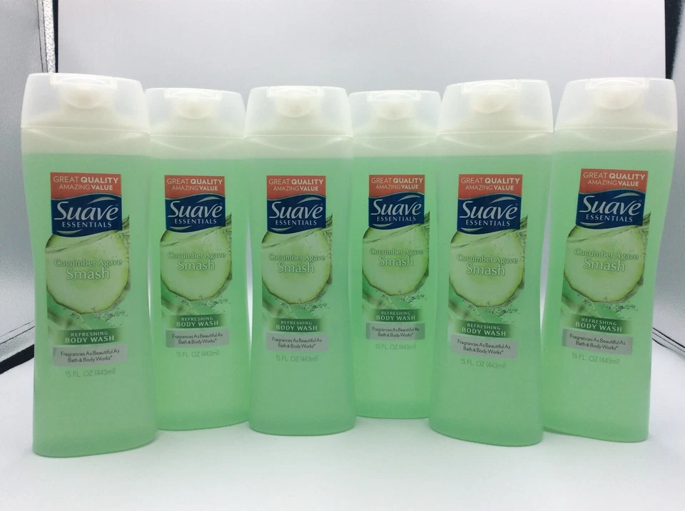 Suave Essentials Jabón Corporal, Pepino Agave Smash, 15 OZ, ESTUCHE DE 6 Foto 4 de 4