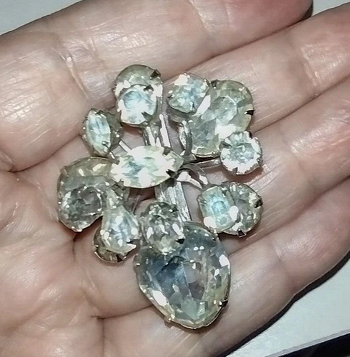 VTG Eisenberg 30s-40s RS Brooch Oval, Emerald, Marquise, Pear & Round Stones