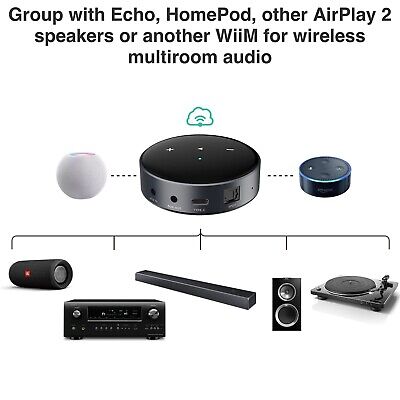  WiiM Mini AirPlay2 Wireless Audio Streamer, Multiroom Stereo,  Preamplifier, Works with Alexa and Siri Voice Assistants, Stream Hi-Res  Audio from Spotify,  Music and More : Electronics