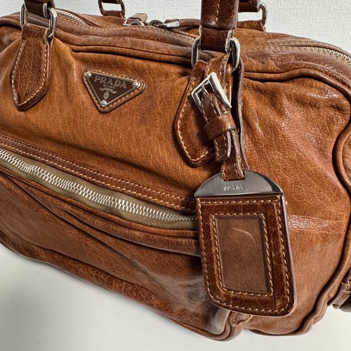 PRADA Y2K Brown Leather Shoulder Bag - Picture 9 of 23
