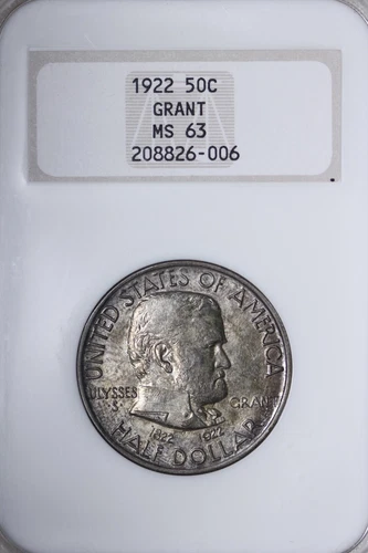 BU 1922 Ulysses S Grant Half Dollar NGC MS63 Rich Toning Old Fat Holder RNMQ