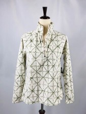 Eddie Bauer Women's Fast Fleece Raglan Pullover 1/4Zip Sweater Ivory Size:M NWT