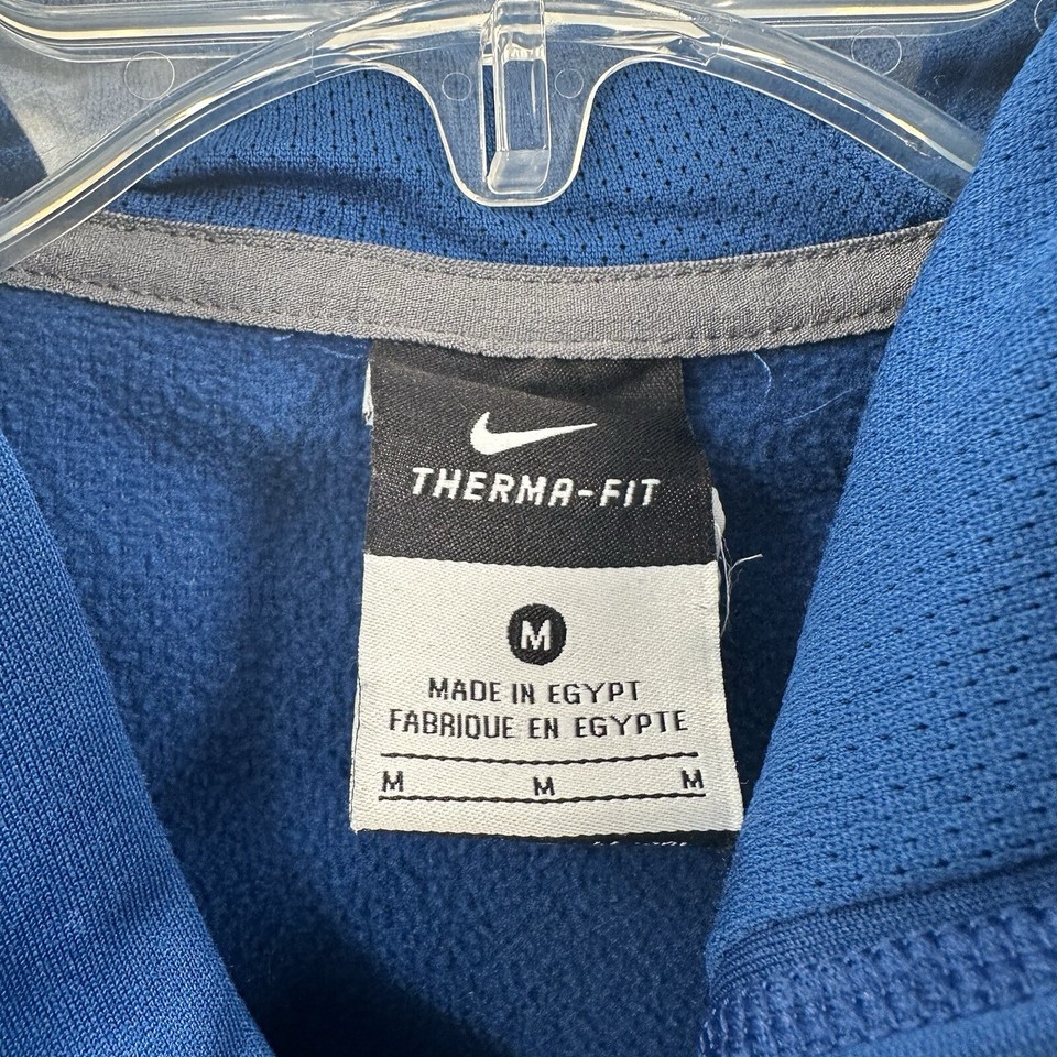 Nike Therma Fit Hoodie Sweatshirt Mens MEDIUM Blue Training Pockets