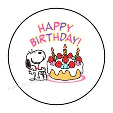 30 HAPPY BIRTHDAY ENVELOPE SEALS LABELS STICKERS PARTY FAVORS 1.5" ROUND