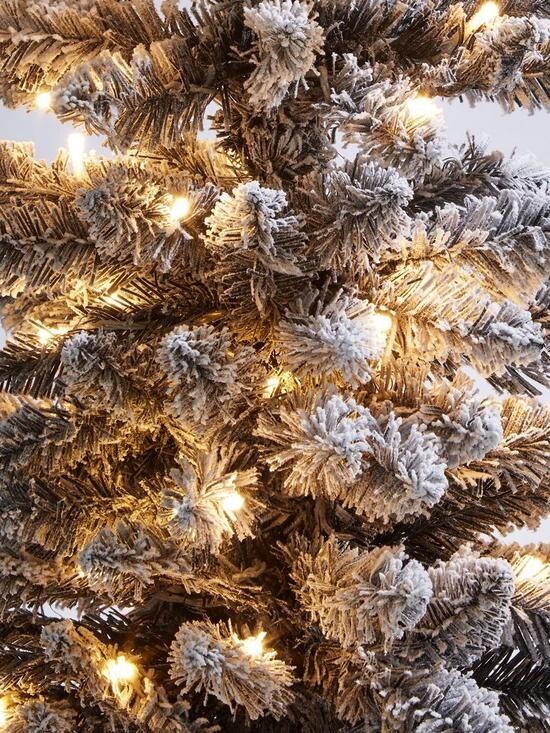 Littlewoods 6ft Pre Lit Flocked Pencil Black Christmas Tree RRP £110 eBay