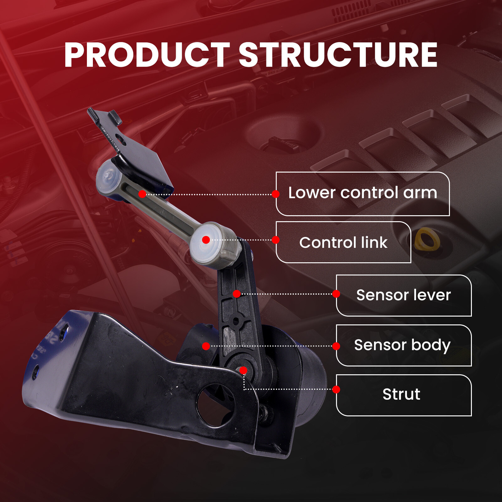 Front & Rear Ride Height Level Sensor for Audi A8 Quattro S8 Bentley Continental
