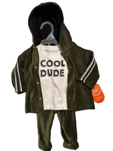 Toddler Boy Hoodie Outfit, 3-6 Months Wonder Nation 3 Piece Outfit New NWT