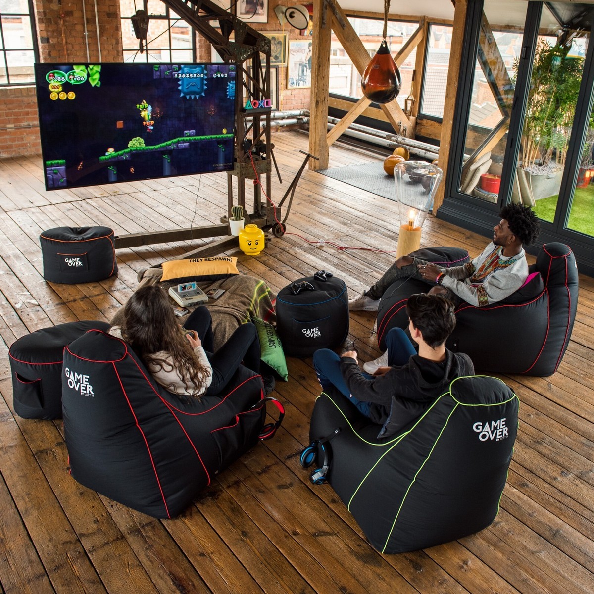 Game Over Game Room Bean Bags Gaming Setup Loft 25 Game Over Bean