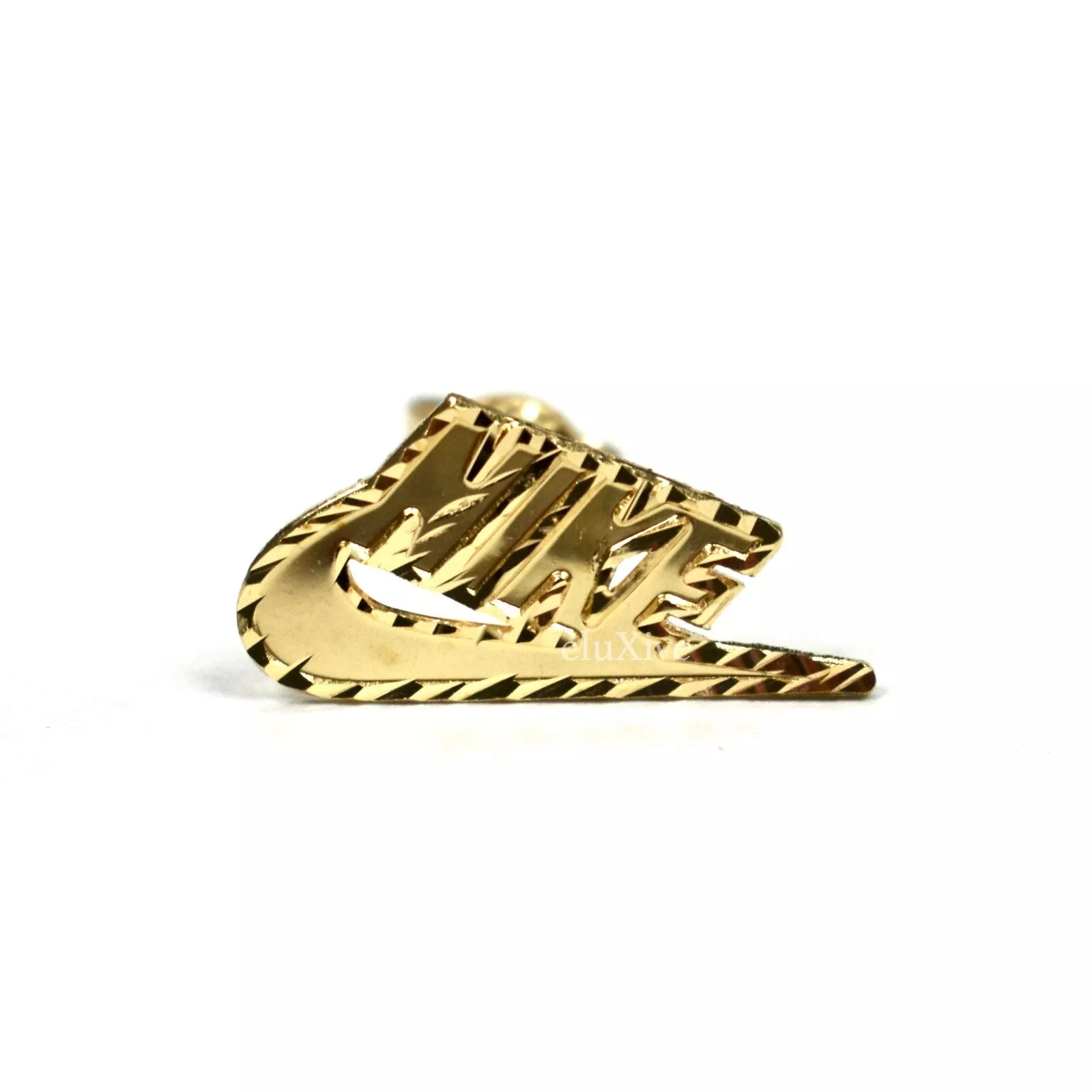 Boucles d'oreilles homme Supreme NY Nike 14k or massif logo Swoosh neuf avec étiquettes FW18 AUTHENTIQUE