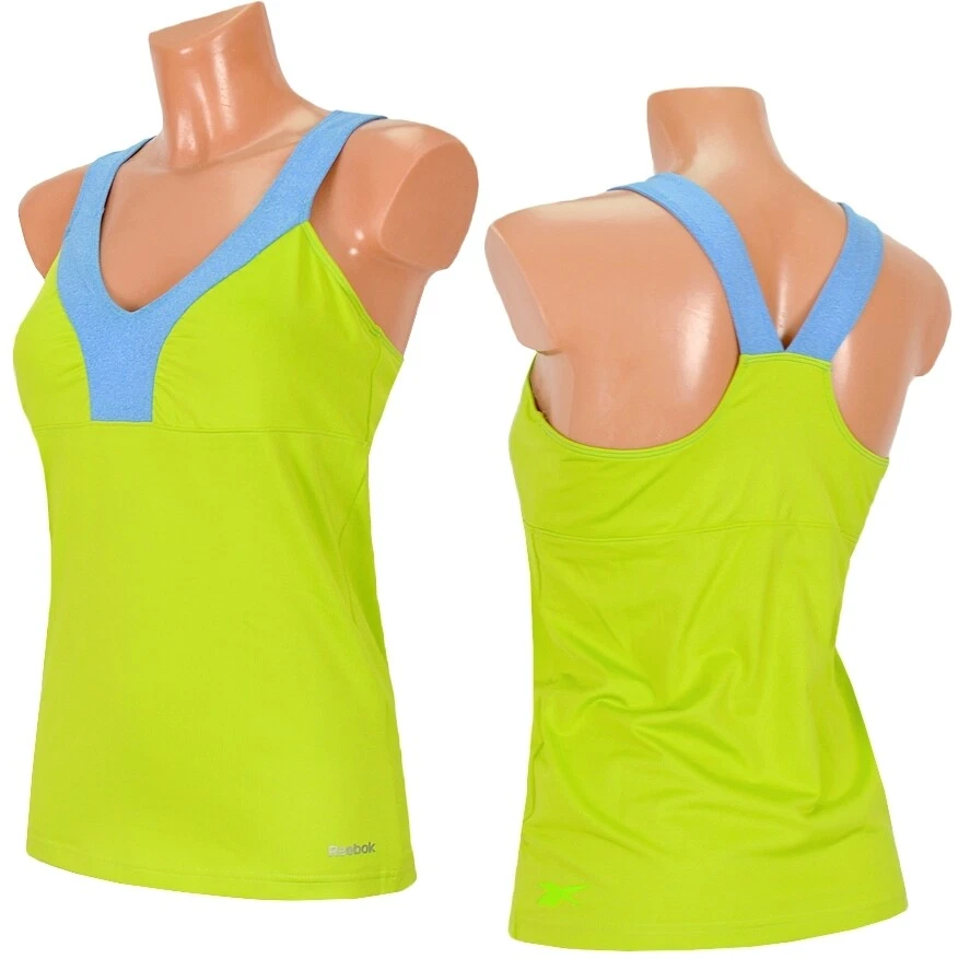 Reebok Tank Top [+Sport BH] Damen Shirt Bustier Laufshirt Fitness limette  grün