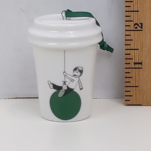 Starbucks Anime Adorno Árbol de Navidad Taza de Café Vacaciones 2015 Punto Verde