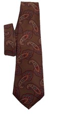 TiesOnly Men  s Tie 100 Imported Fabric Made USA Paisley 57x4 Brown Preppy