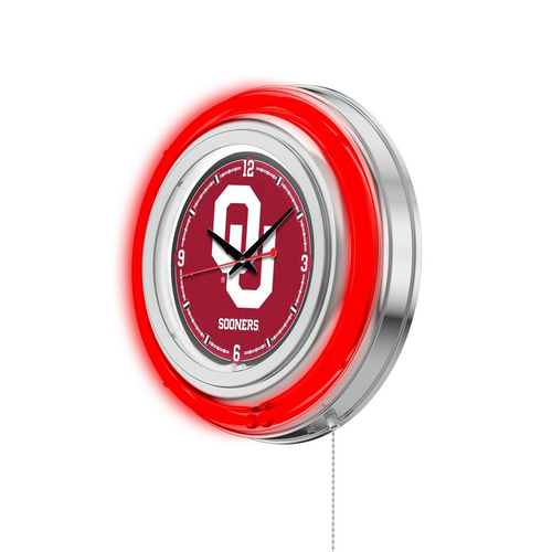 NCAA - Oklahoma Double Neon Ring, Logo Clock College Team Logo - Picture 2 of 9