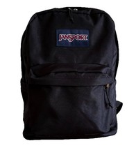 JanSport SuperBreak Plus Backpack - Black - Laptop Sleeve  Water Bottle Pocket
