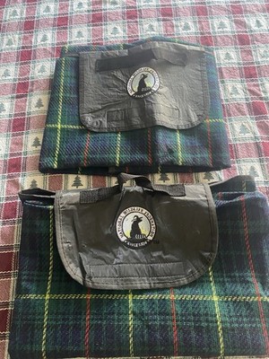 National wildlife Federation Travel picnic Blankets Plaid W Logo Lot Of Two 38 