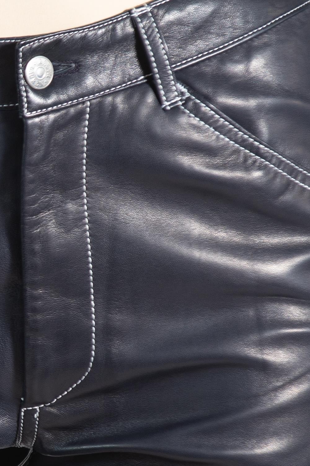 2000S Purple Label Ralph Lauren Navy Blue Buttery Soft Leather Pants image 9
