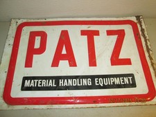 Vintage Patz Farm Material Handling Equipment  Tin Sign  17 3/4" X 11.5