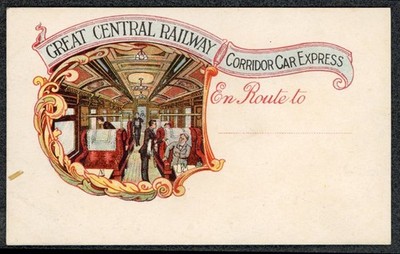 Große Zentralbahn offizielle Postkarte Korridorwagen Express unterwegs nach