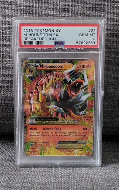 2015 POKEMON XY BREAKTHROUGH #22 M HOUNDOOM EX PSA 10