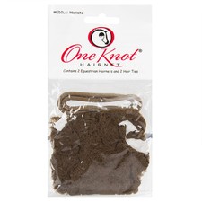 Comfortable Medium Brown Equestrian Hairnet for Riding Helmets with Headband