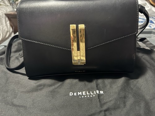 Demellier London Black Montreal Midi Crossbody Bag Very Good Cond