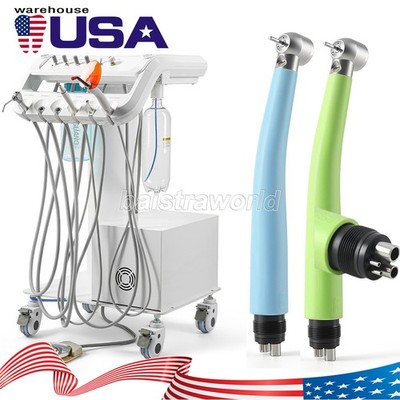 Dental Mobile Delivery Unit Cart System Air Compressor Suction 4Hole/Handpiece