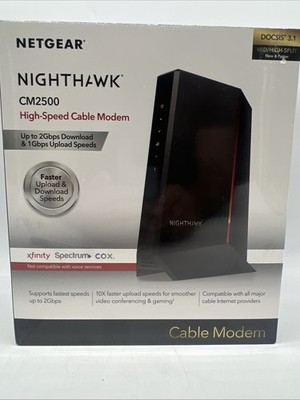 New NETGEAR Nighthawk CM2500 DOCSIS 3.1 Cable 2Gbps Modem Xfinity/Cox FreeS&H