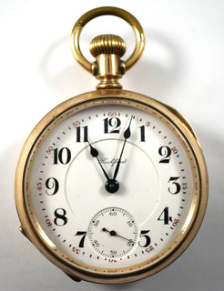 1899 Rockford Grade 905 18s 21J DS Dial RR Pocket Watch w/Keystone GF Case lot.e