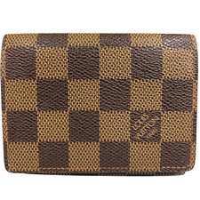 Auth Louis Vuitton Enveloppe Carte De Visite Card Hold Damier Card Case N62920
