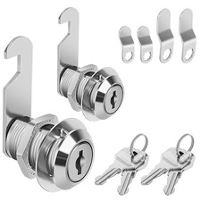 Keyed Different Cabinet Cam Lock RV Storage Files Drawer Silver 3/4 In 2 PCS