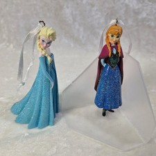 Disney Frozen Elsa  Anna 2 3" Ornament Set Christmas Holiday Snow Ice