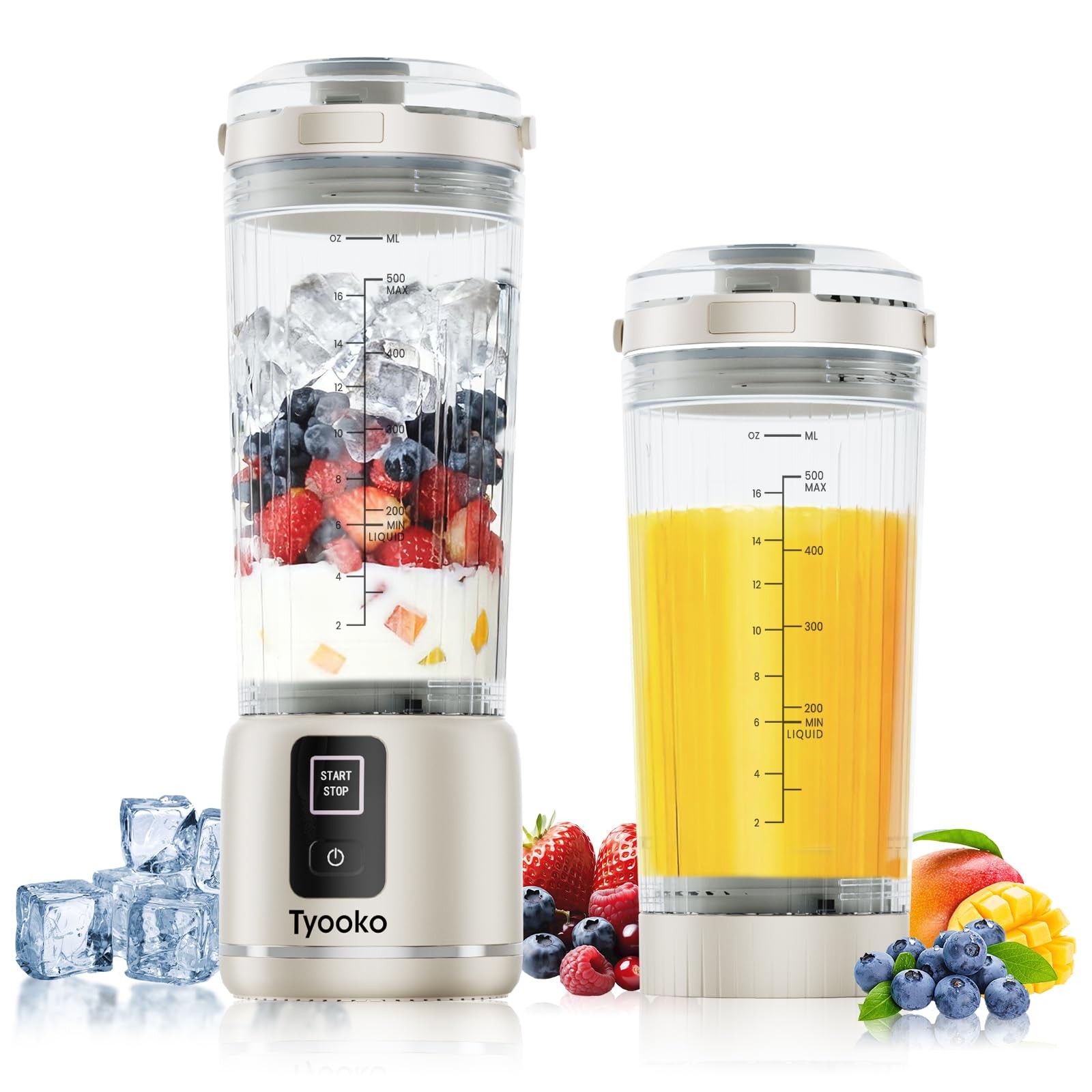 Portable Blender for Smoothies and Shakes, 18oz Rechargeable Personal Juicer ...