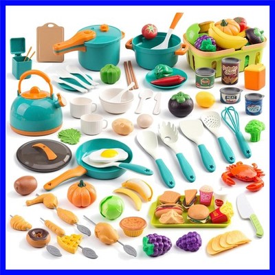 Mini Play Kitchen Accessories - 120-Piece Set for Fun and Skill-Building Play