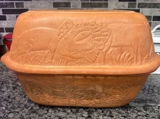 Gourmet Topf USA 1979 Terra Cotta X-Lg Clay Baker Roaster 17 1/2" Dutch Oven