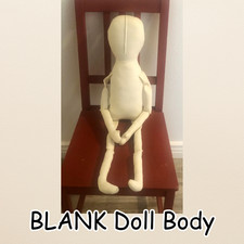 BLANK Doll Body, Primitive Unfinished Cloth Doll,, Doll Making