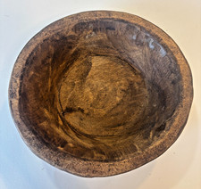 Hand carved Wood natural dough bowl from Mexico - 7.5x7.5" handmade gift idea