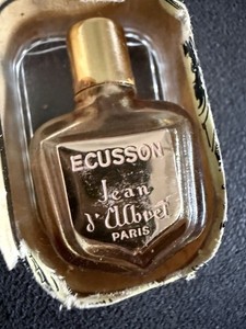 Vintage Rare Jean d'Albret  Ecusson Perfume Miniature Empty Bottle in Clear Case
