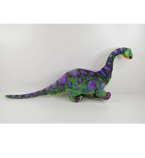 Melissa Doug Apatosaurus Dinosaur Plush Poseable Stuffed Green Purple 19"x35"