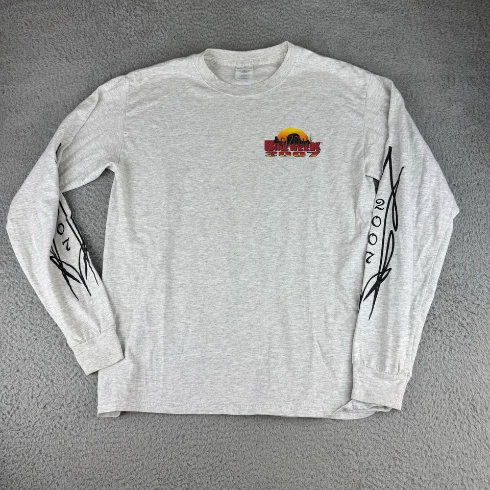 Camisa Arizona Bike Week Para Hombres Mediana 2007 Biker Event Manga Larga Y2K Grunge Foto 2 de 4