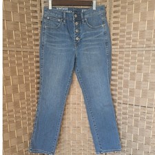 J.Crew Vintage Slim Straight Jeans 27P High Rise Button Fly Denim Ankle Cropped
