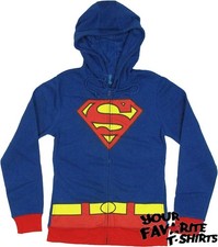 Superman Supergirl Symbol Costume DC Comics Junior Zip Up Hoodie