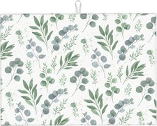 Sage Green Dish Drying Mat Kitchen Counter Microfiber Absorbent Spring Dish