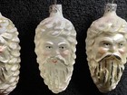 3x-Vintage German Santa On A Pinecone Ornament Christmas Blown Mercury Glass — photo 3