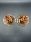 Depression Stick 1930's VTG Fostoria Amber Depression Glass Footed Candle Stick Holders ...