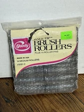 VTG 1977 GOODY Ball Tip Brush Rollers 14 Medium 11/16th” Rollers Made USA (PTH)