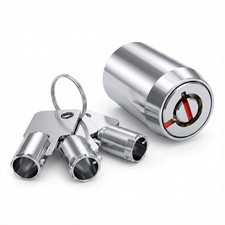 Cylinder Lock for Storage Unit, Silver, Copper, 3/4 Inches, Heavy Duty, Round
