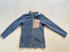 Eddie Bauer Sherpa Fleece Jacket Womens Small Full Zip Outdoor Hiking Blue Fluff