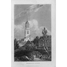 SHOREDITCH CHURCH London - Antique Print 1815