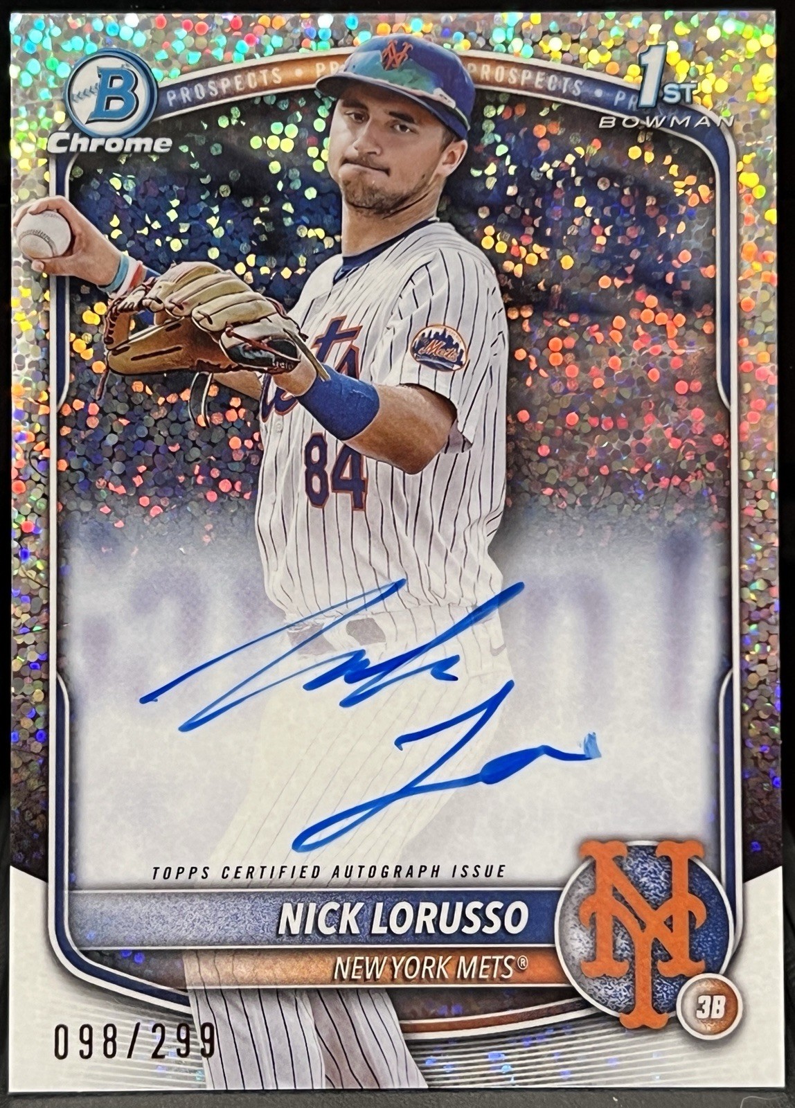 NICK LORUSSO 2025 1st Bowman Chrome #CPA-NL SPECKLE Refractor AUTO /299 Mets